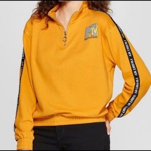 MTV mustard zip sweatshirt